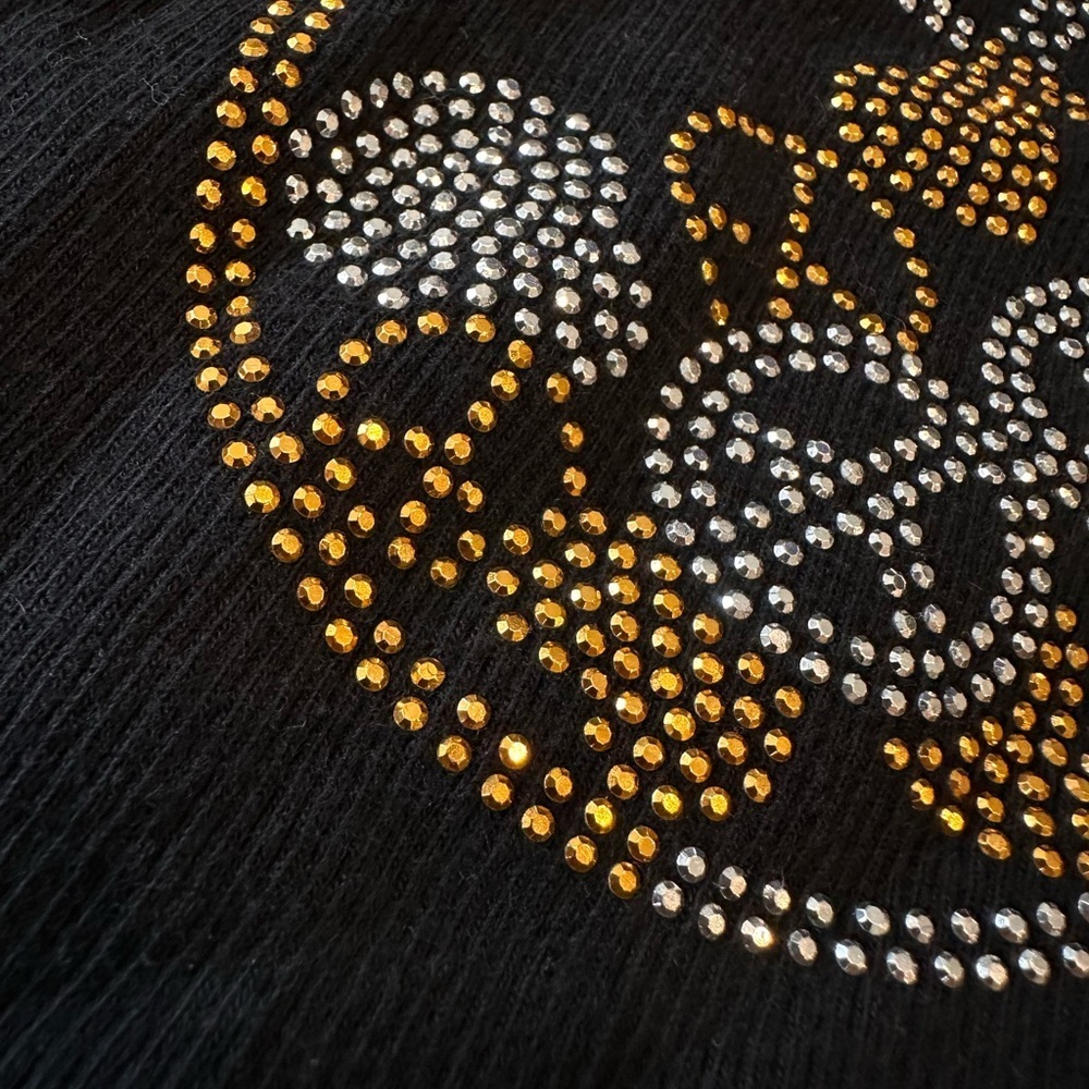 Designer from DENNY’s-Black Tank Top with Gold and Silver Accents - Picture 2 of 6